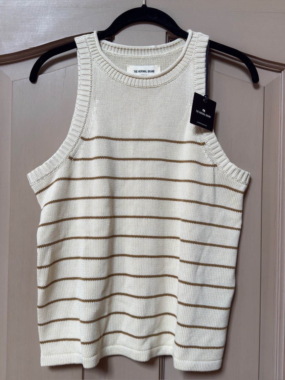 NWT The Normal Brand Wanderlust High Neck Tank in Fennel Stripe